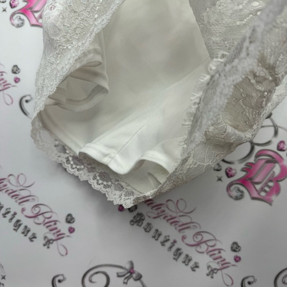 Sugar thrillz dolls kill milk maid dress lace white ribbon π bow rose bud y2k - Picture 7 of 10